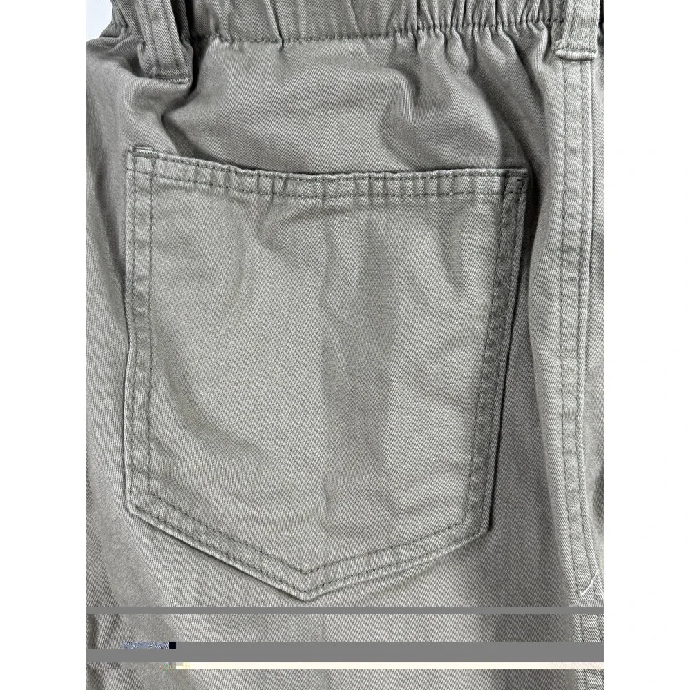 AND NOW THIS Olive Green Paperbag Waist Mini Skirt Women's Size L Utility Casual